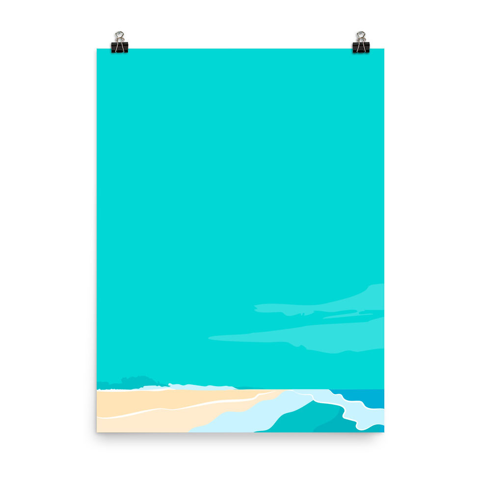 Thumbnail: Woolgoolga Beach NSW Blue Sky Poster