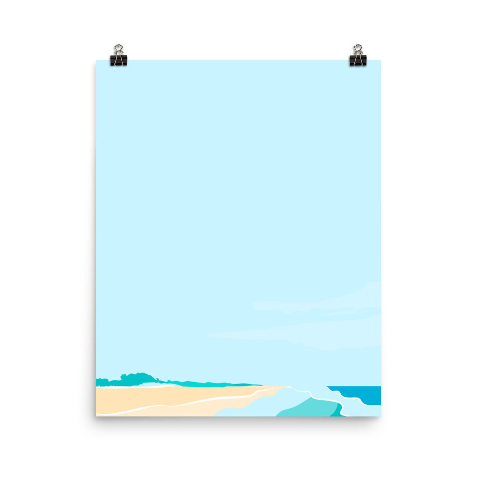 Thumbnail: Woolgoolga Beach NSW Light Blue Sky Poster