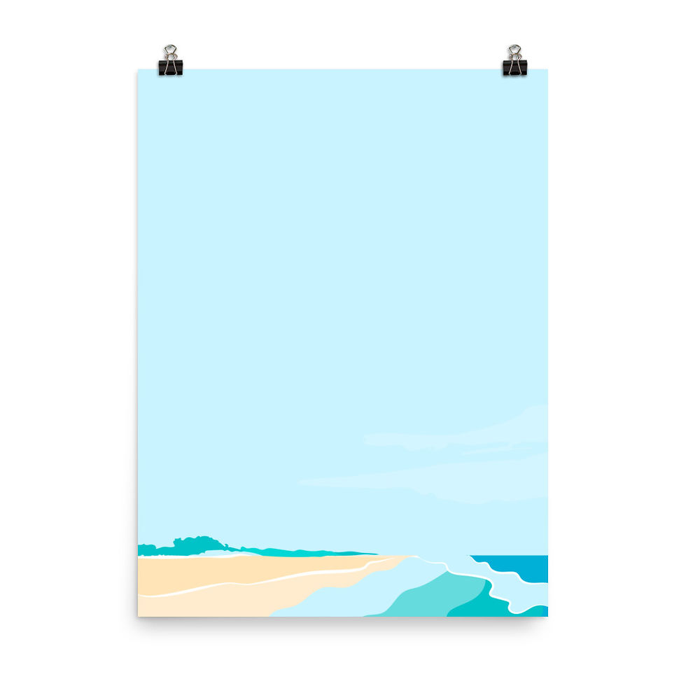 Thumbnail: Woolgoolga Beach NSW Light Blue Sky Poster