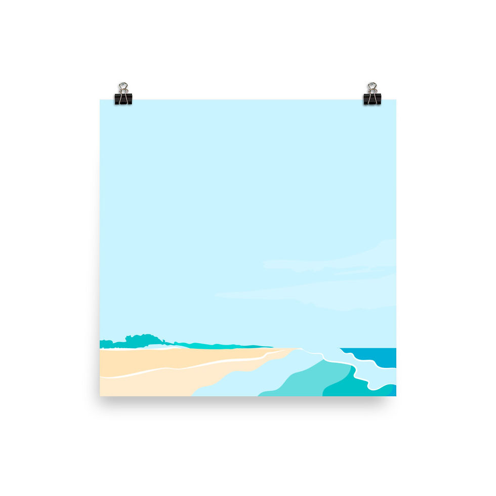Thumbnail: Woolgoolga Beach NSW Light Blue Sky Poster