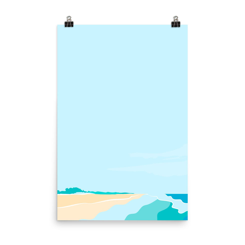 Thumbnail: Woolgoolga Beach NSW Light Blue Sky Poster