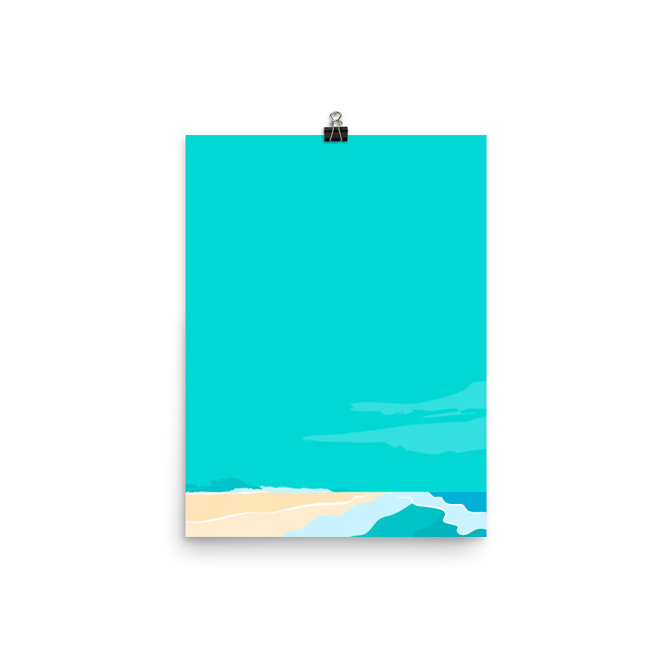 Thumbnail: Woolgoolga Beach NSW Blue Sky Poster