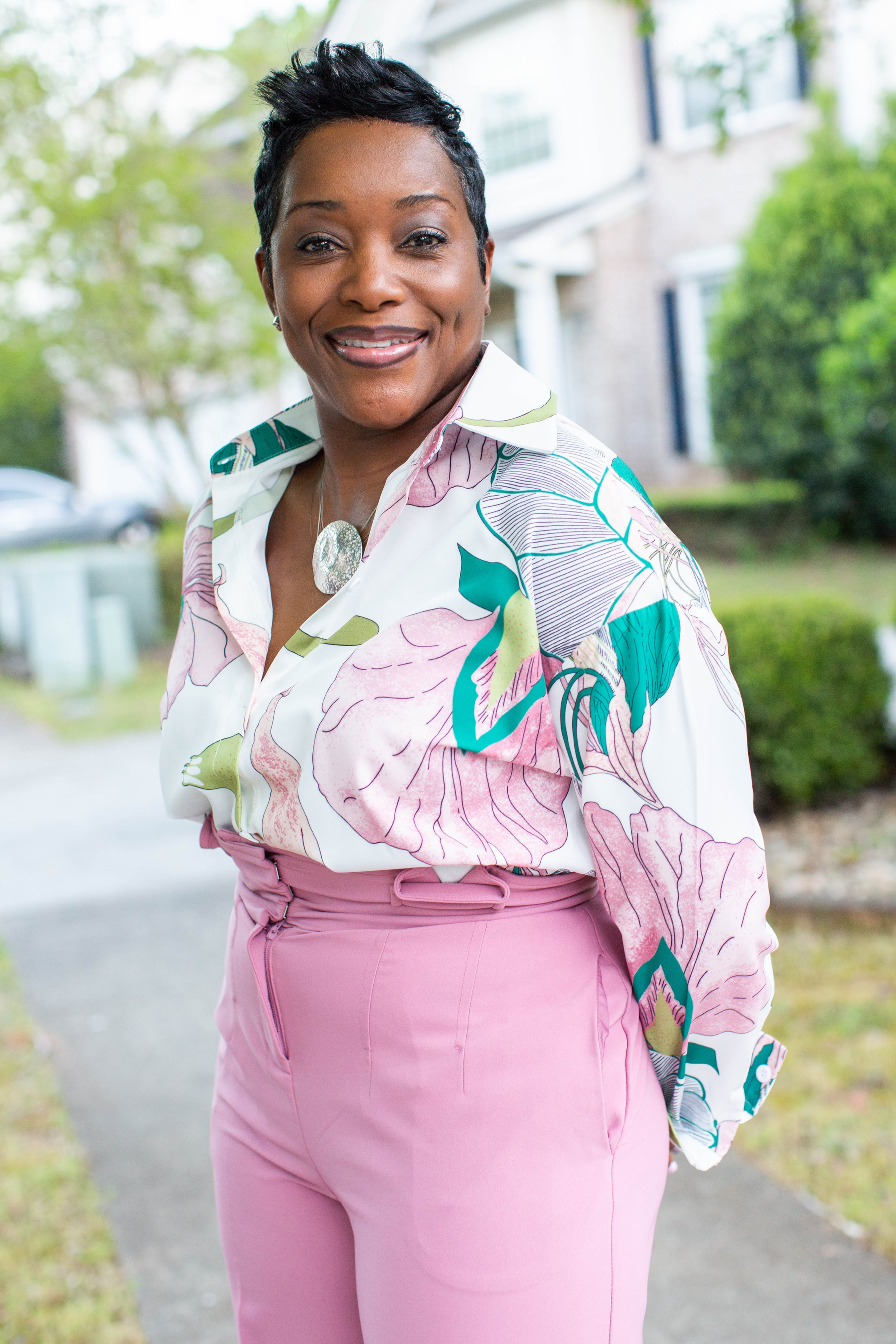 White Floral Print Blouse