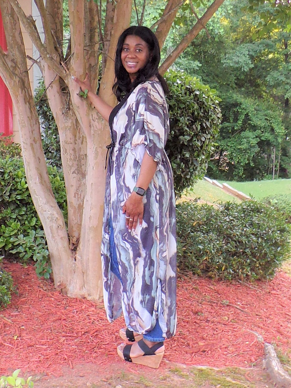 Short Sleeved Texture Print Kimono