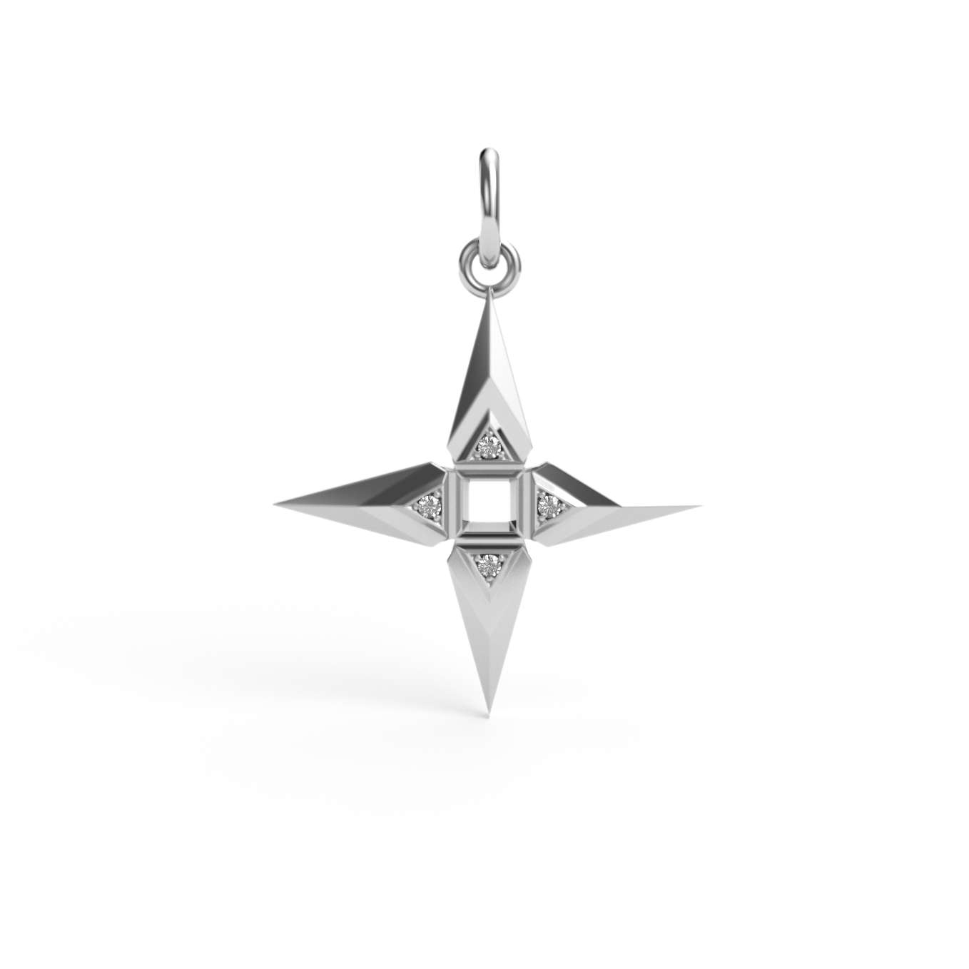 North Star Pendant in 14k gold and natural diamonds.
