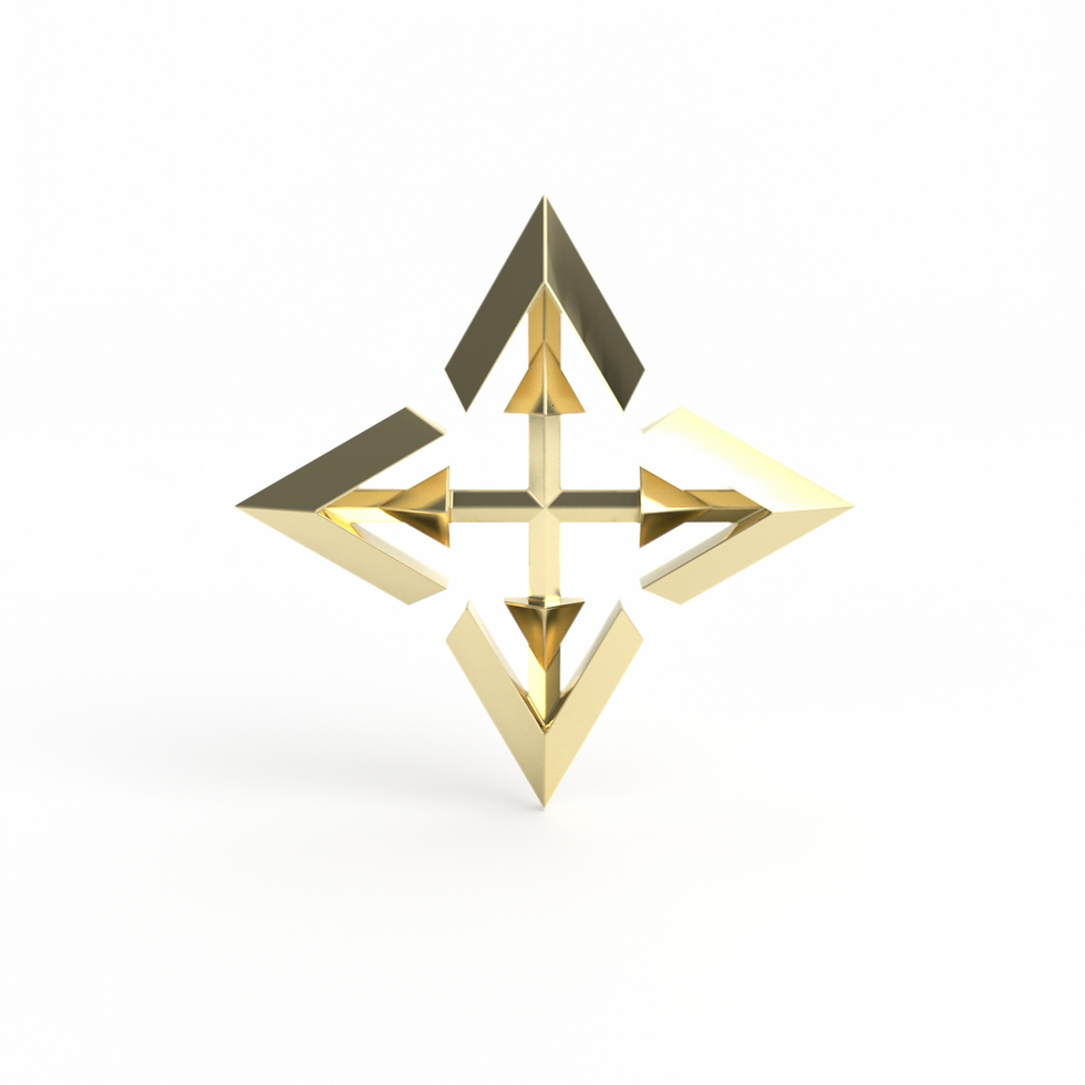 Arktous North Star Pendant in 14k gold.