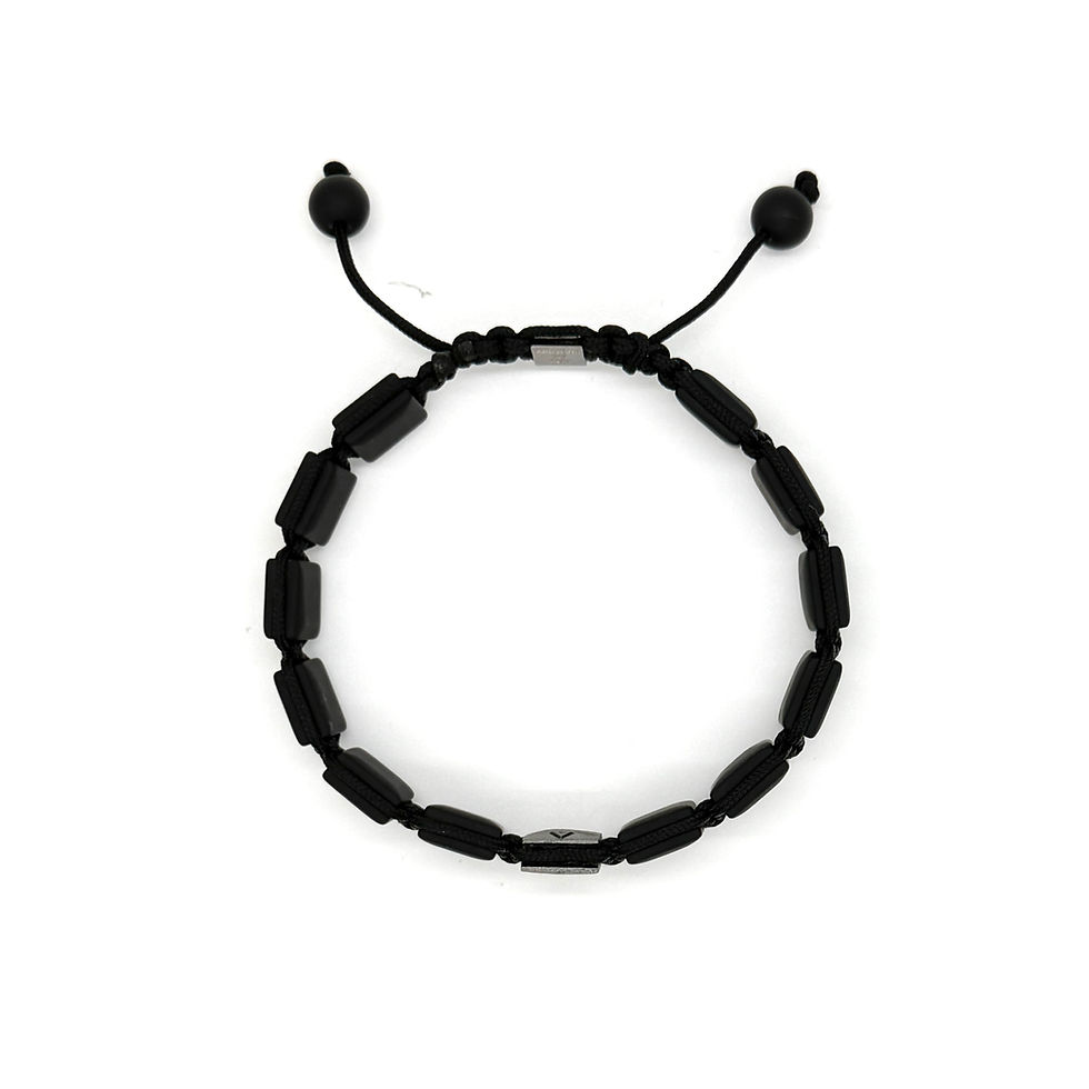 Thumbnail: ARKTOUS Genesis bracelet with black beads and yellow gold