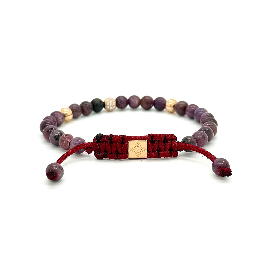 Thumbnail: Handcrafted bracelet with natural rubies, sapphires, and pavé diamonds