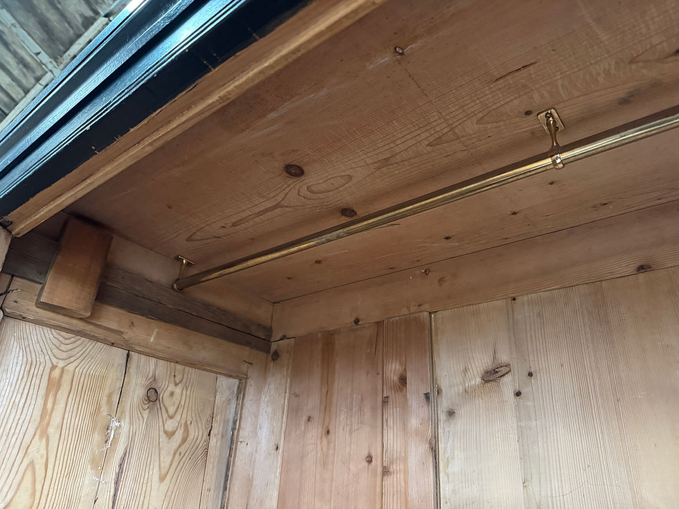 Thumbnail: Blue distressed painted antique pine knockdown double wardrobe