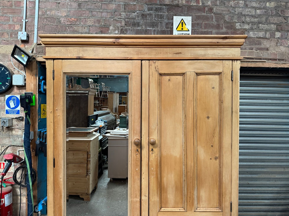 Thumbnail: Old English Victorian pine cupboard/wardrobe