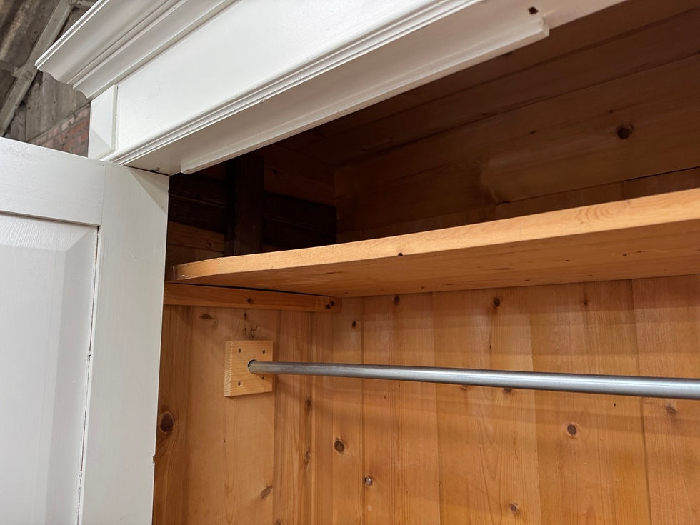 Thumbnail: F&B painted knockdown antique pine double wardrobe
