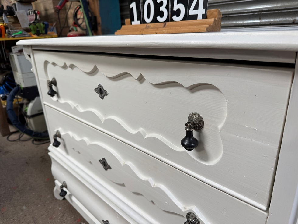 Thumbnail: c1880 3 drawer chest -Painted F&B Wimborne White