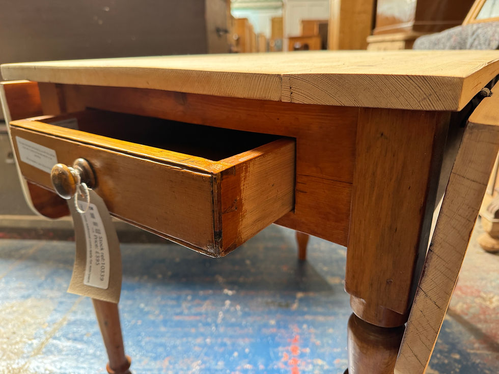 Thumbnail: A lovely antique pine Pembroke table... compact, practical and full of character