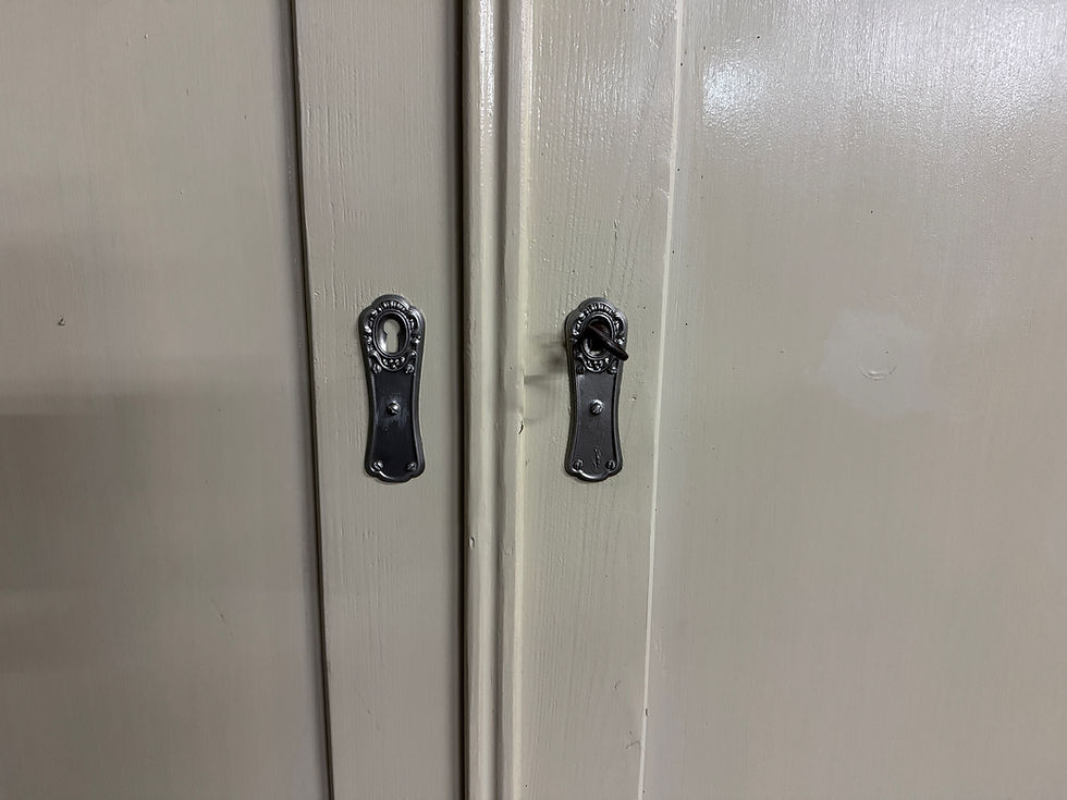 Thumbnail: Little Greene painted antique pine knockdown double wardrobe
