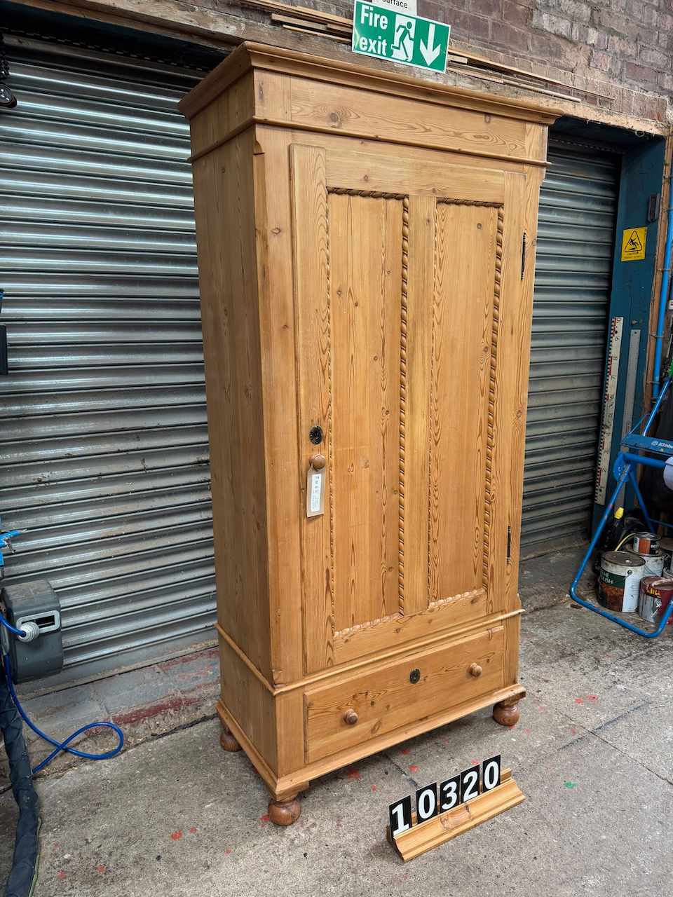 Thumbnail: Restored 1 door antique pine cupboard waxed and ready for delivery