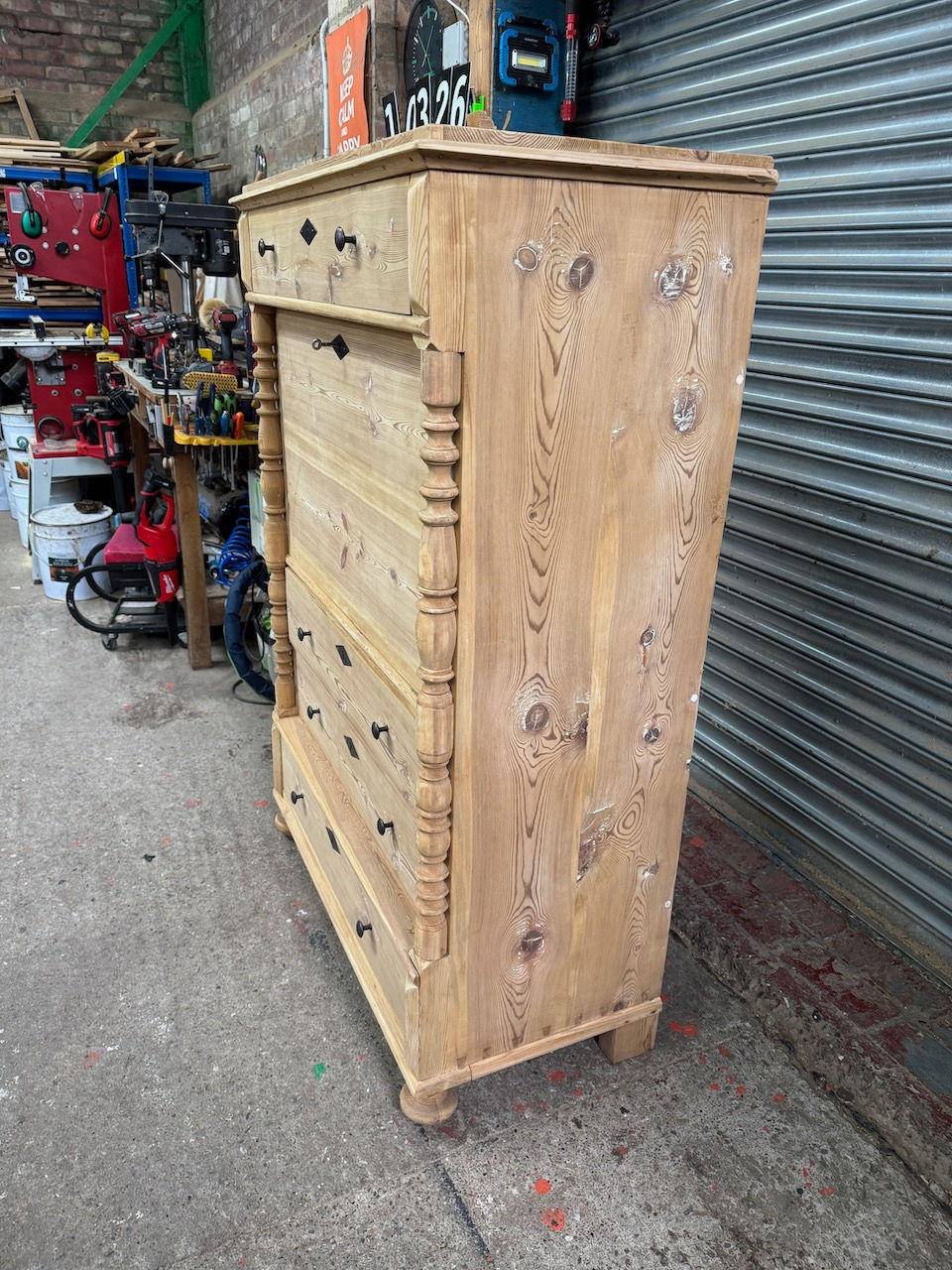 Thumbnail: A fantastic c1890 Scandinavian antique pine secretaire/writing desk