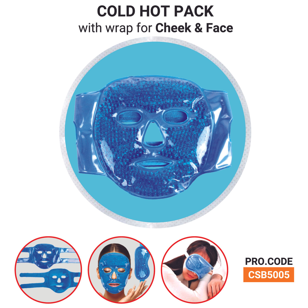 COLD HOT PACK with wrap for Cheek & Face
