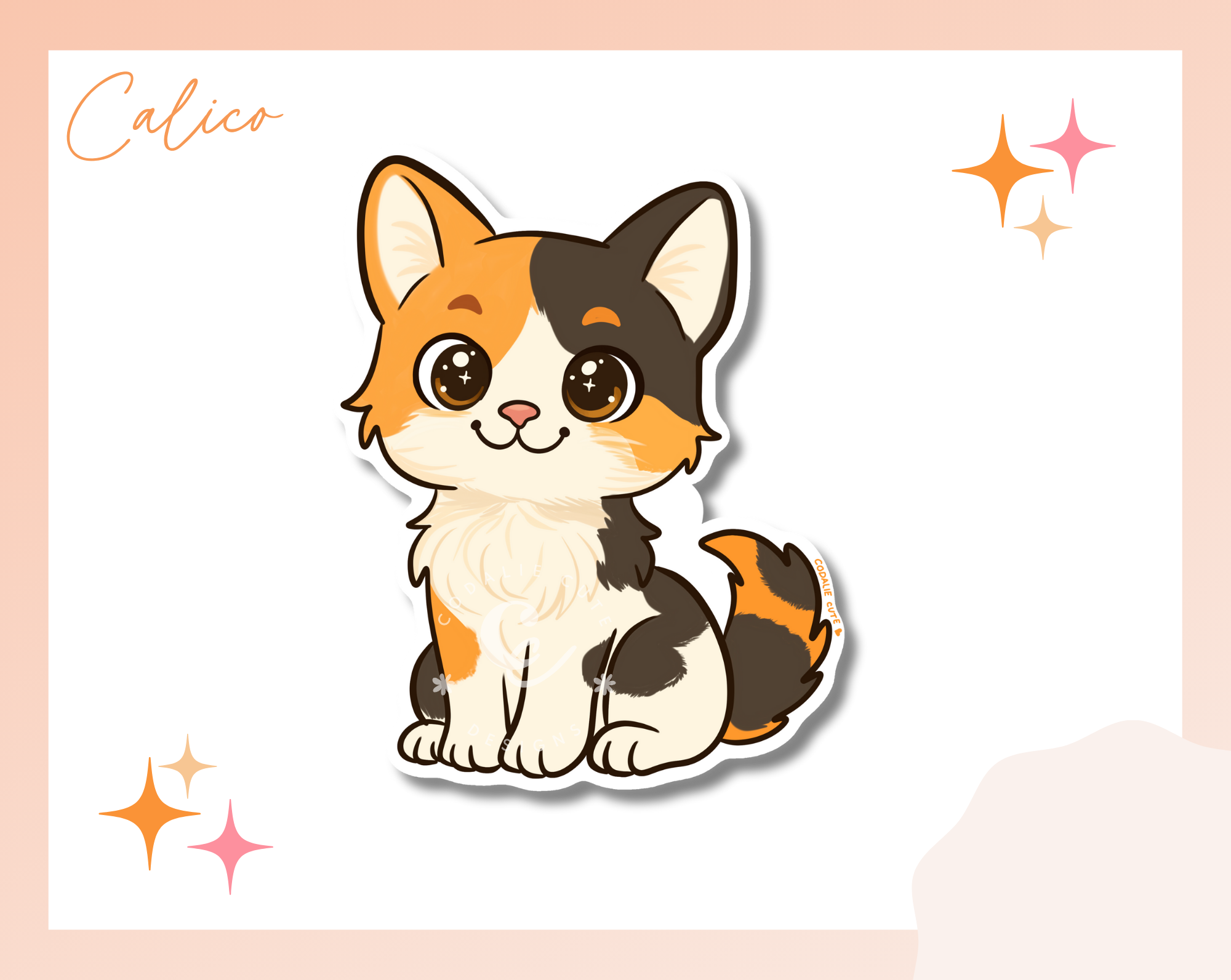 Calico Cat • Waterproof • Vinyl • Glossy