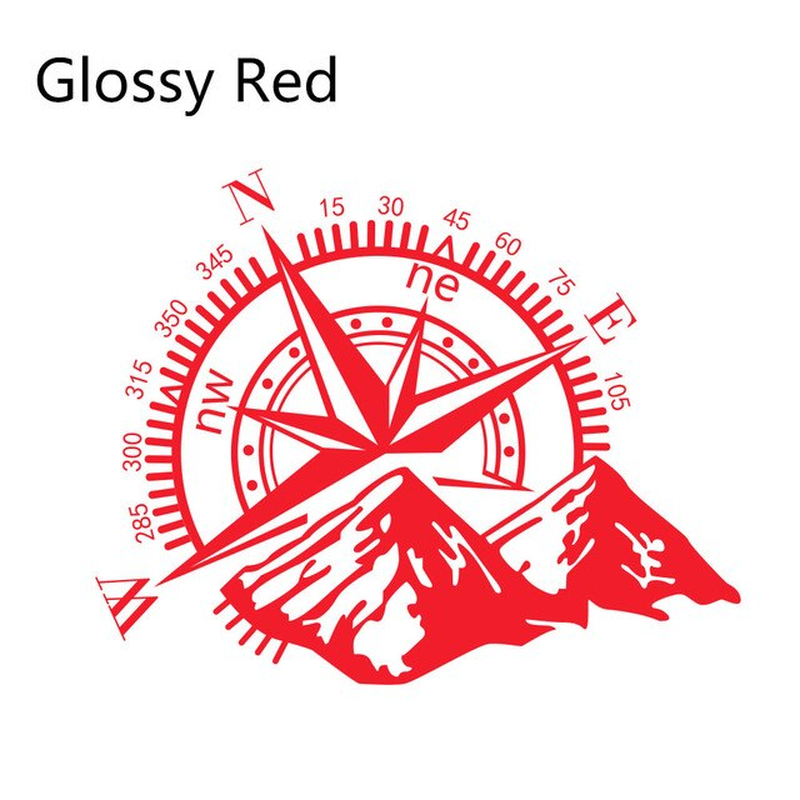 Thumbnail: 2Pcs Car Door Side Stickers Vinyl Film Auto Decoration Compass Decal Waterproof 