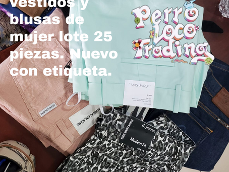 Pantalones, vestidos y blusas de mujer lote 25 piezas. Nuevo con etiqueta.