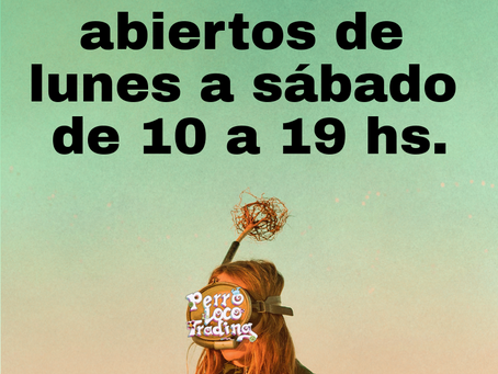 Estamos abiertos de lunes a sƔbado de 10 a 19 hs.