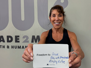 Anita, who's lifting weights and running around with her grandkids again!