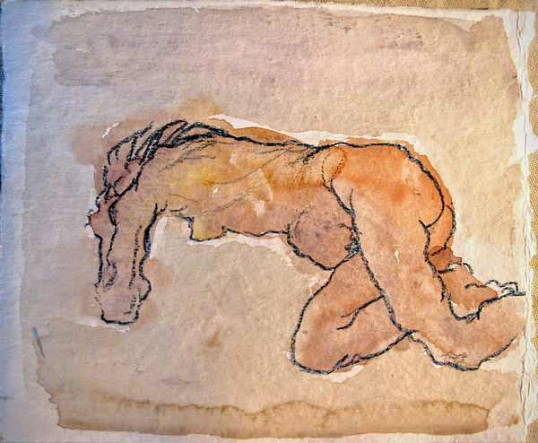 Oskar Kokoschka Reproduction watercolor nude woman old