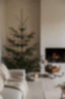 Minimalist Christmas tree styled with only lights for a minimal look