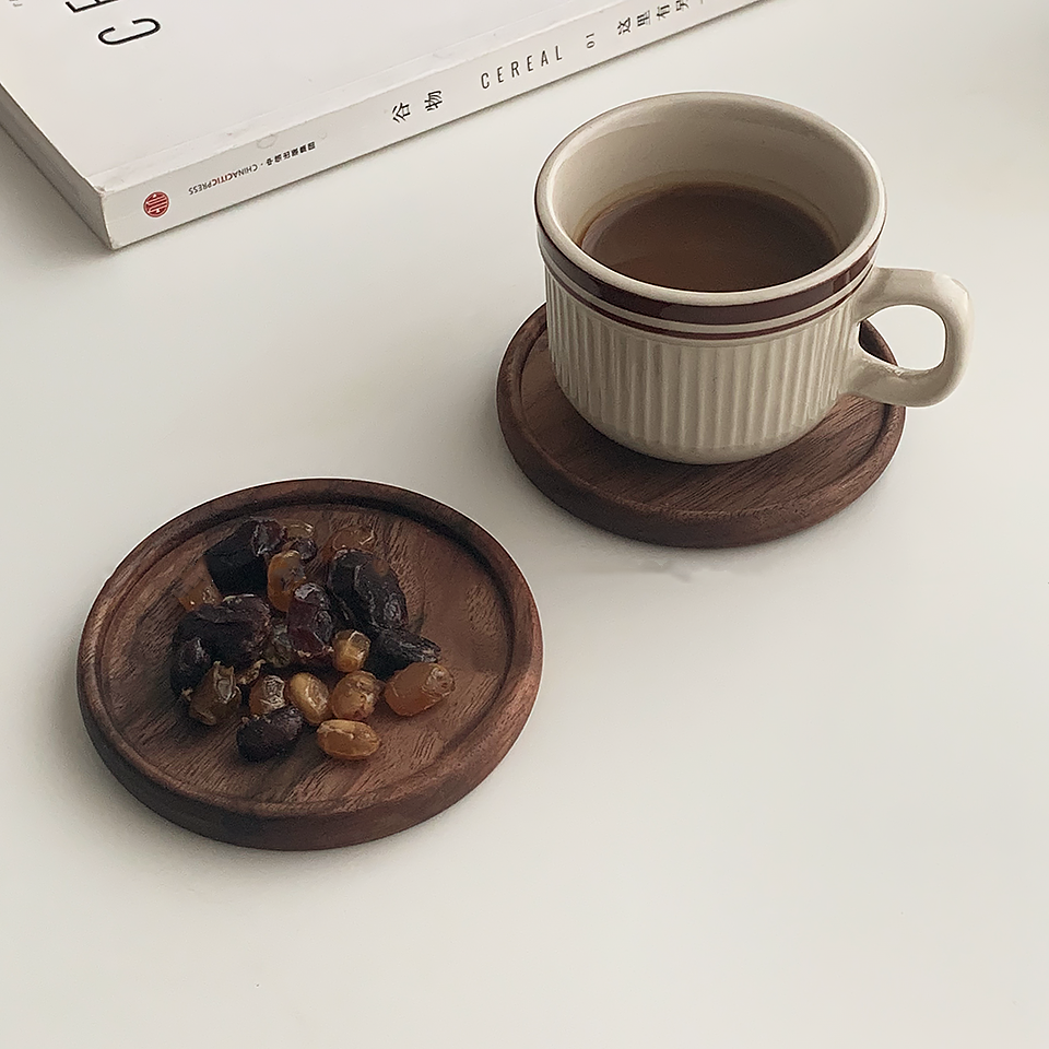 Thumbnail: Unpainted Japanese Walnut Insulated Wooden Coaster