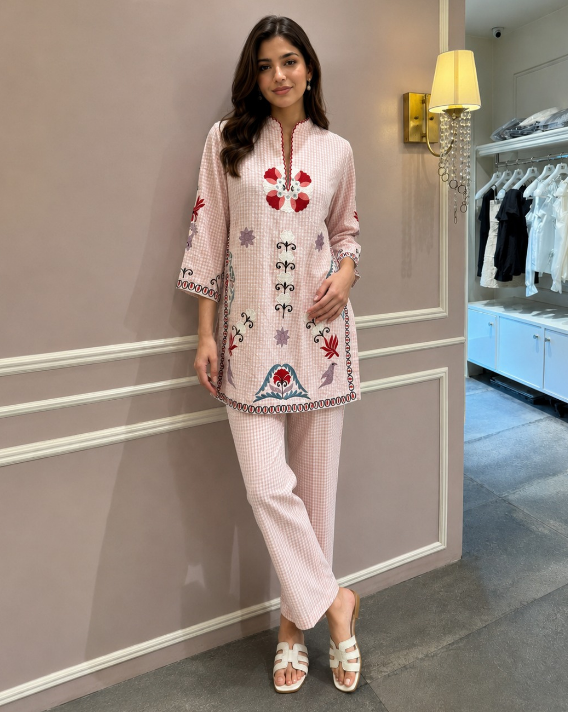 Blush Mosaic Kurta Co-ord Set