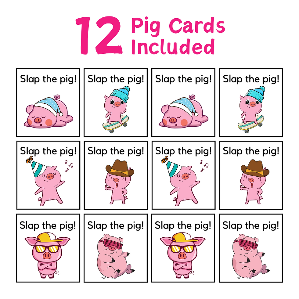 Thumbnail: 12 different pig cards included in the game