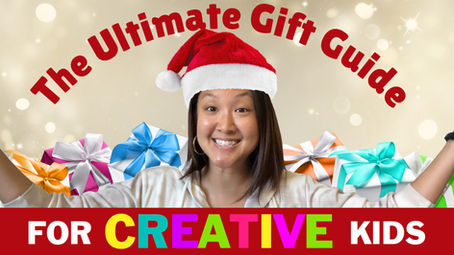 Teacher showing gift guide for creative kids