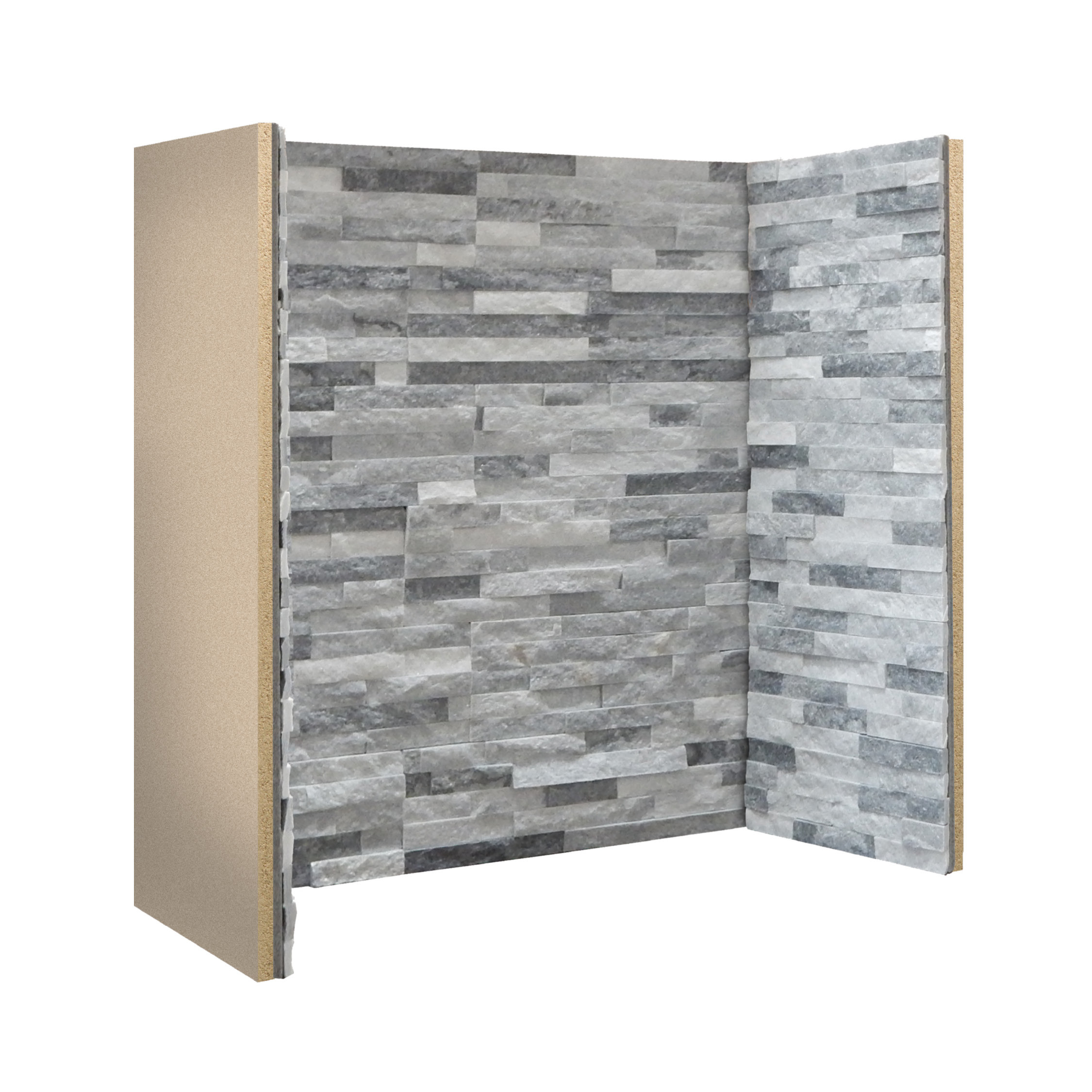GREY WHITE STAGGERED SLATE CHAMBER