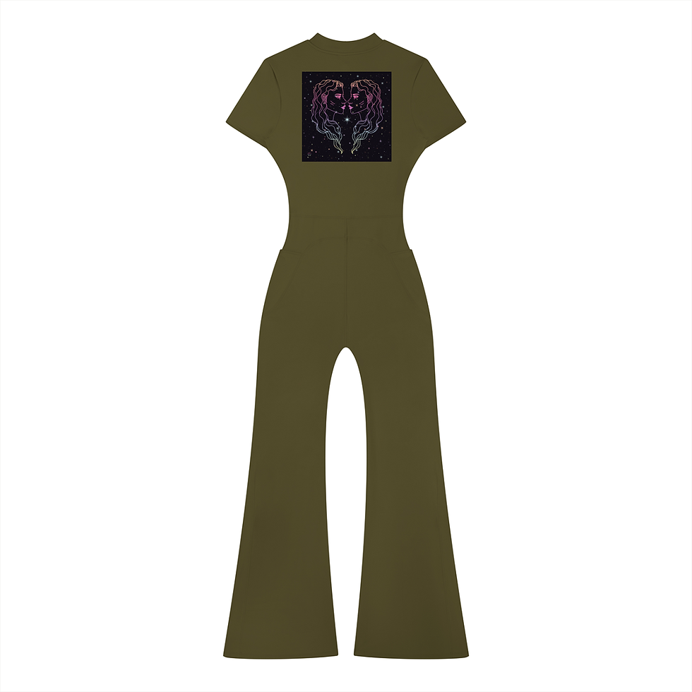 Thumbnail: Diamond Stars Women’s Tight Flared Leg Quarter-Zip Jumpsuit