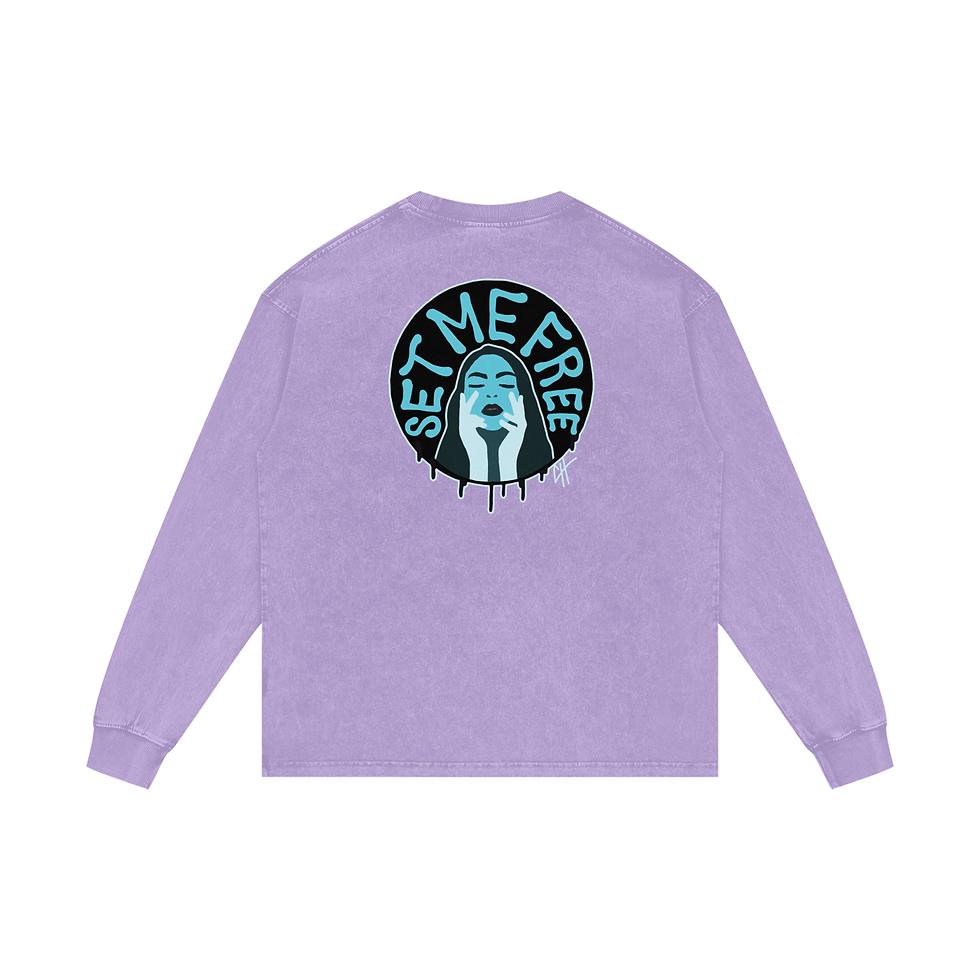 Thumbnail: Set Me Free Acid Wash Oversize Long Sleeve Shirt
