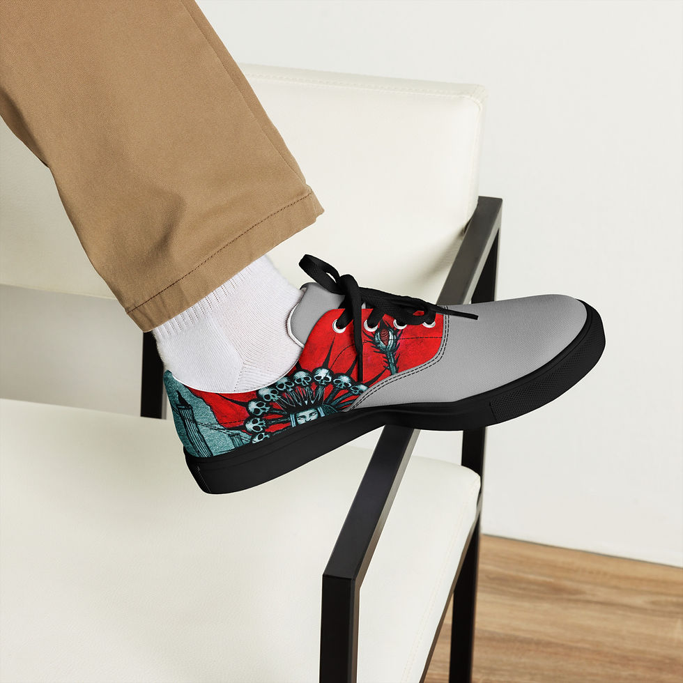 Thumbnail: Divine Darkness Men’s lace-up canvas shoes