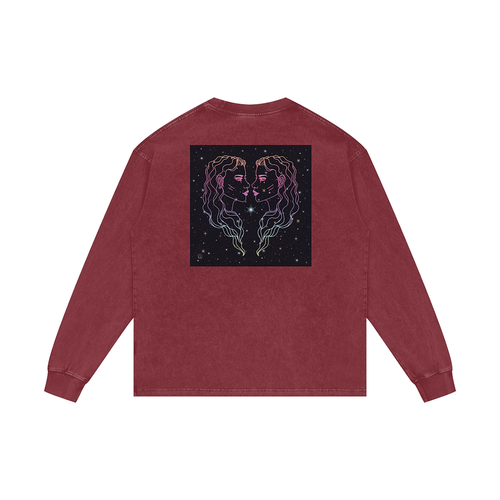 Thumbnail: Diamond Stars Acid Wash Oversize Long Sleeve Shirt