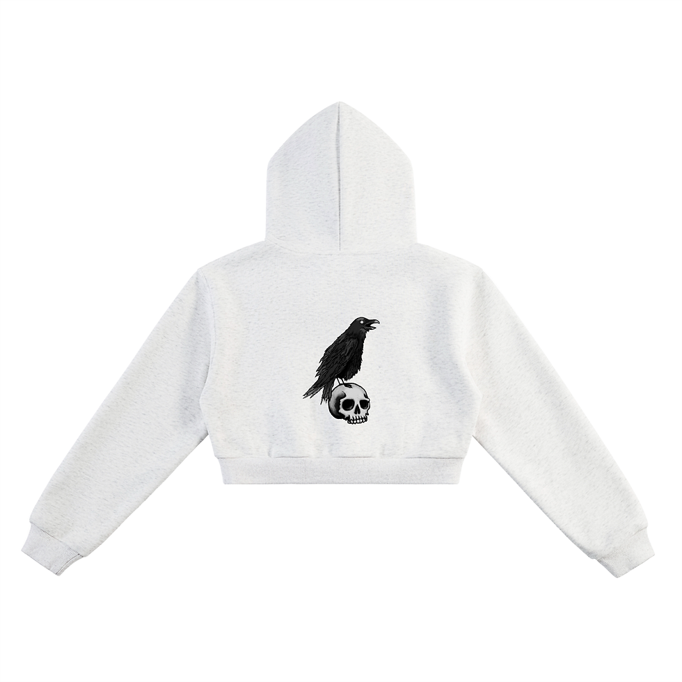 Thumbnail: Raven's Skull Cropped Hoodie