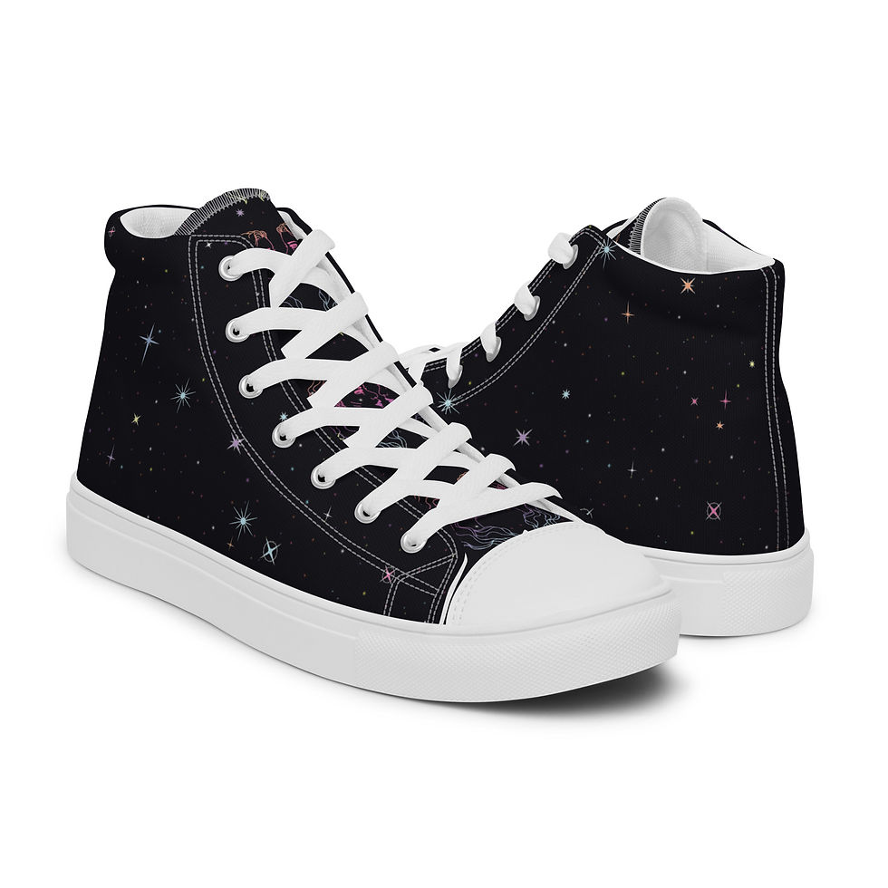 Thumbnail: Diamond Stars Men’s high top canvas shoes