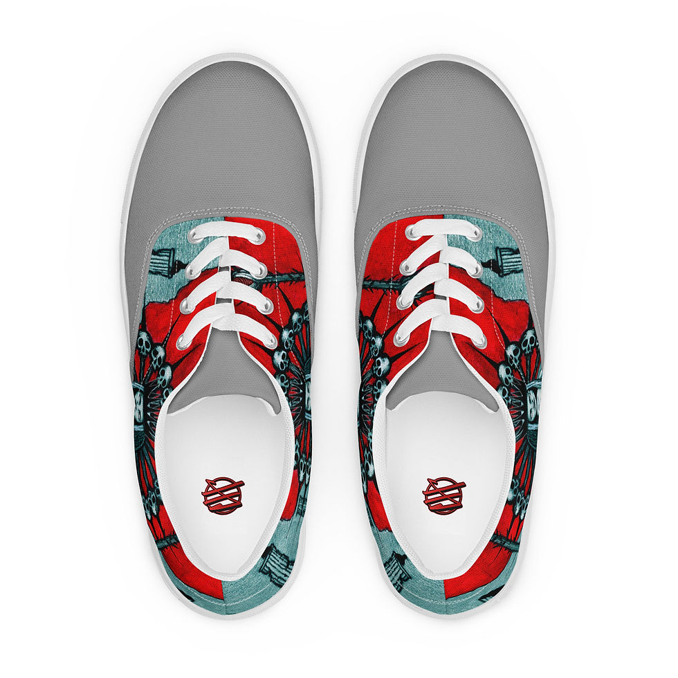 Thumbnail: Divine Darkness Women's lace-up canvas shoes