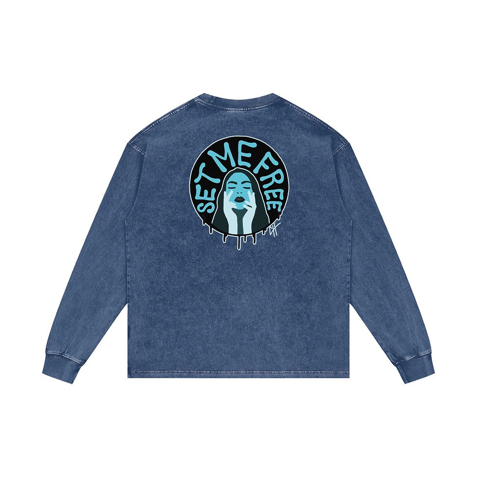 Thumbnail: Set Me Free Acid Wash Oversize Long Sleeve Shirt