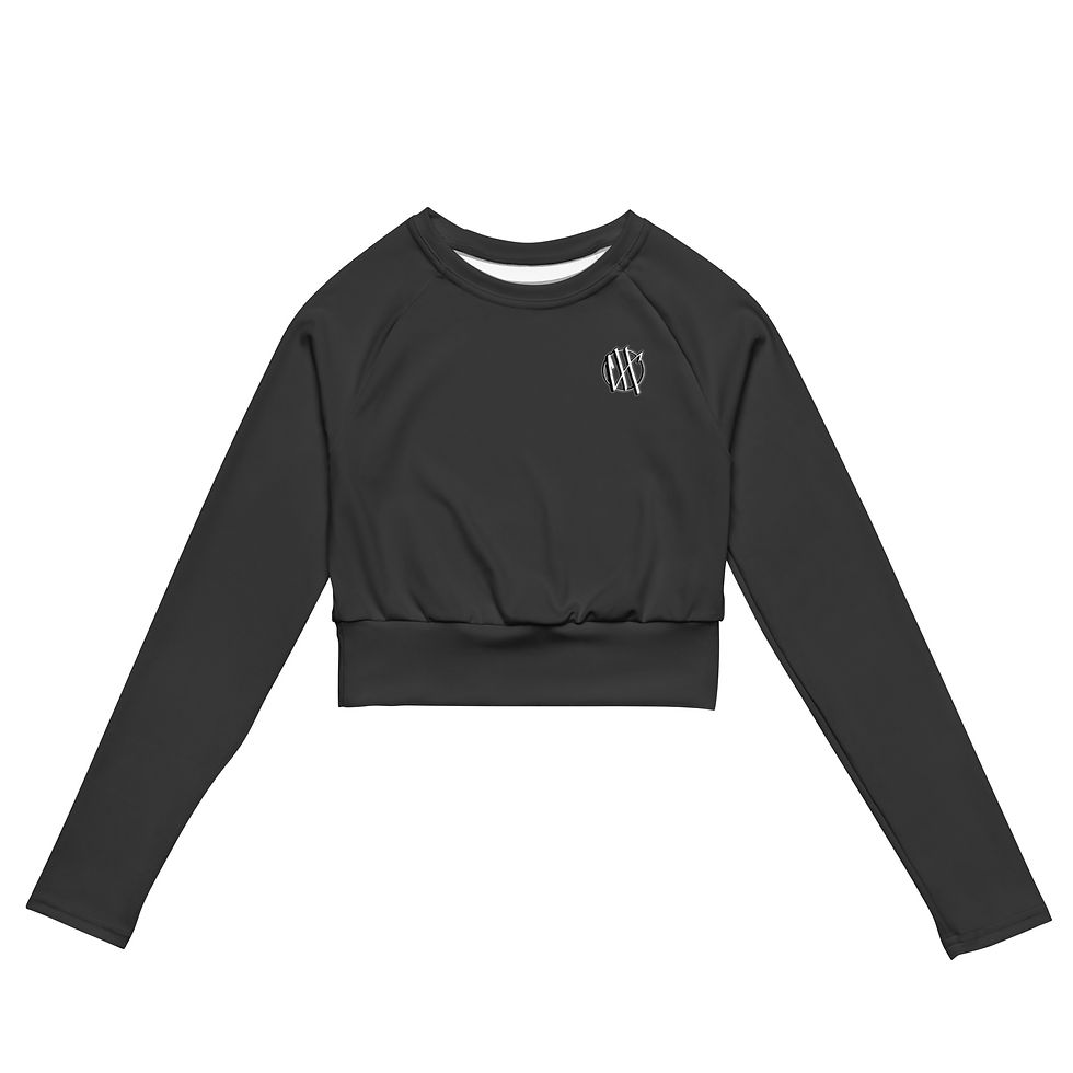 Thumbnail: Raven's Skull Recycled long-sleeve crop top
