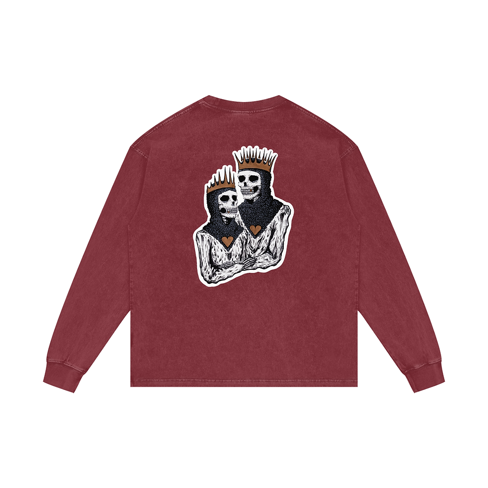 Thumbnail: King N Queen Acid Wash Oversize Long Sleeve Shirt