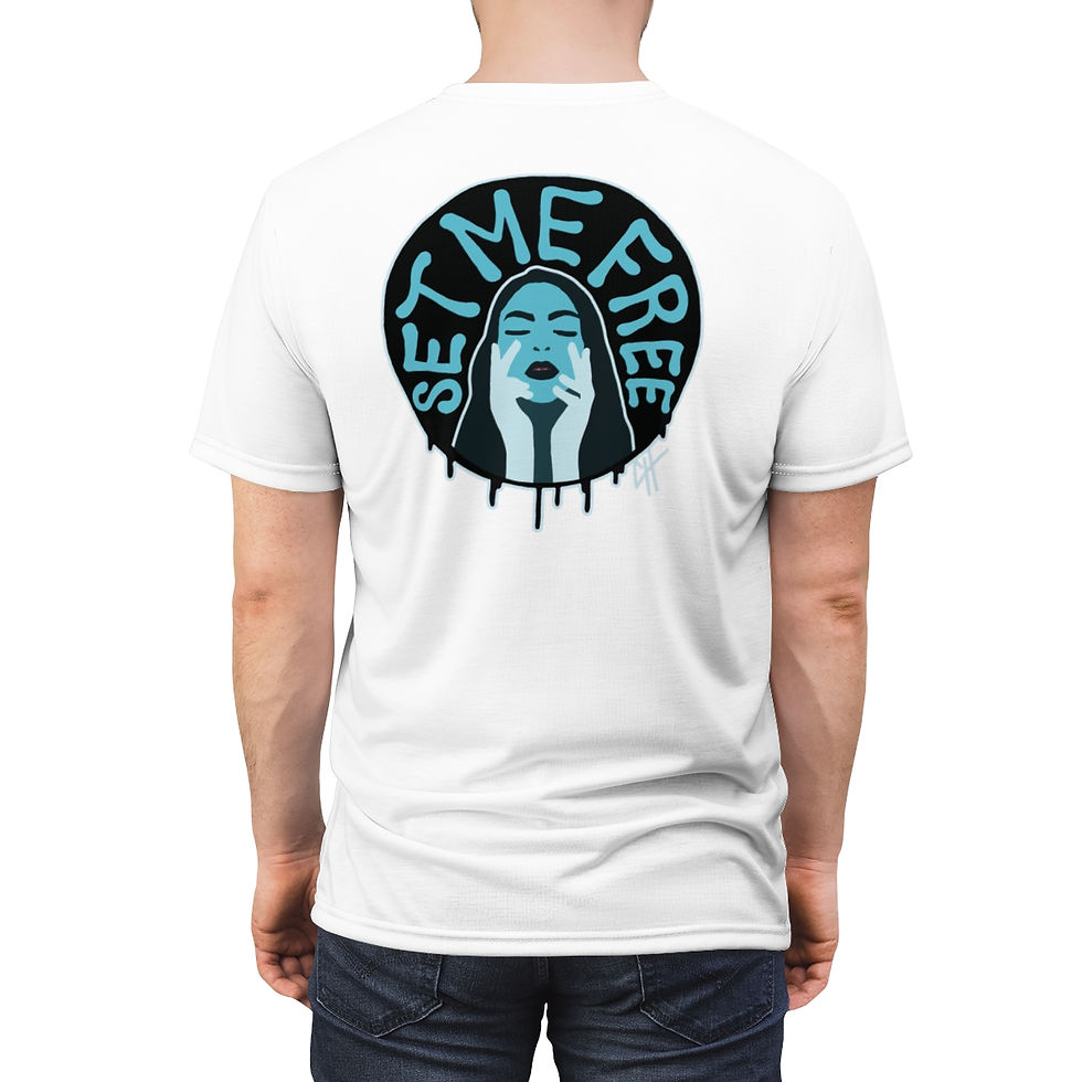 Thumbnail: Set Me Free (White) Unisex Cut & Sew Tee