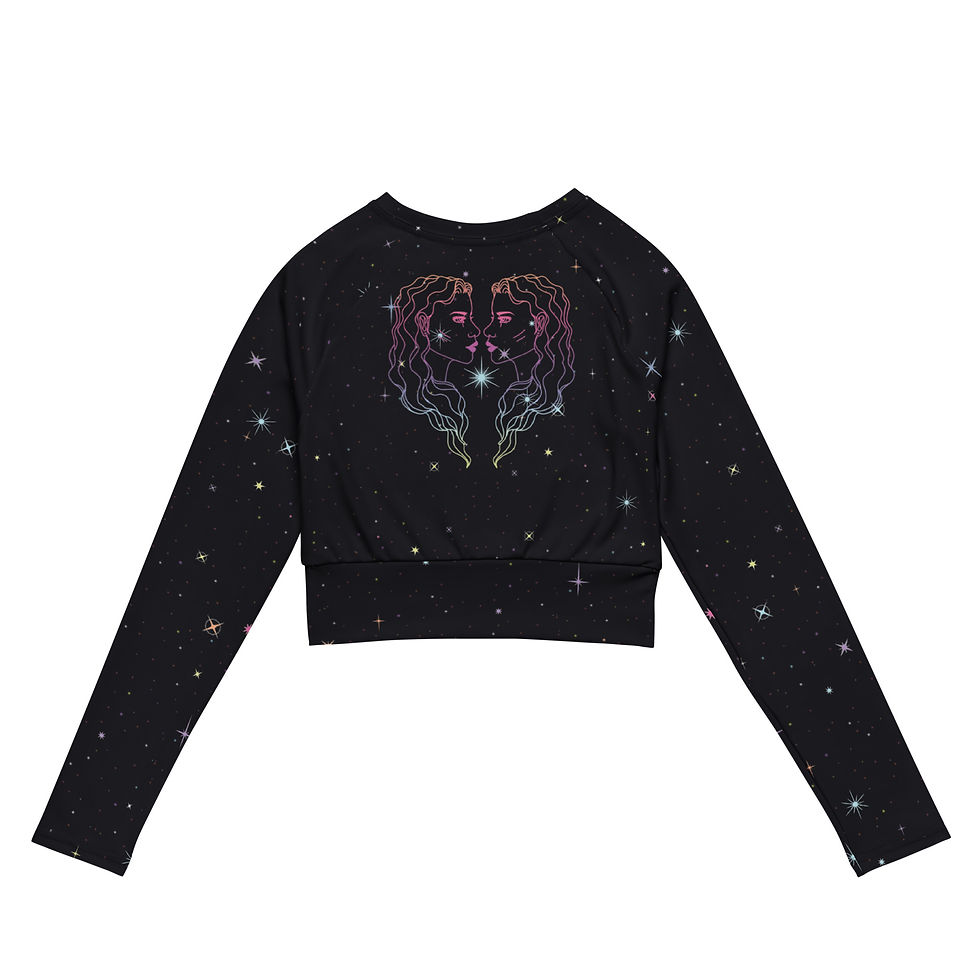Thumbnail: Diamond Stars Recycled long-sleeve crop top