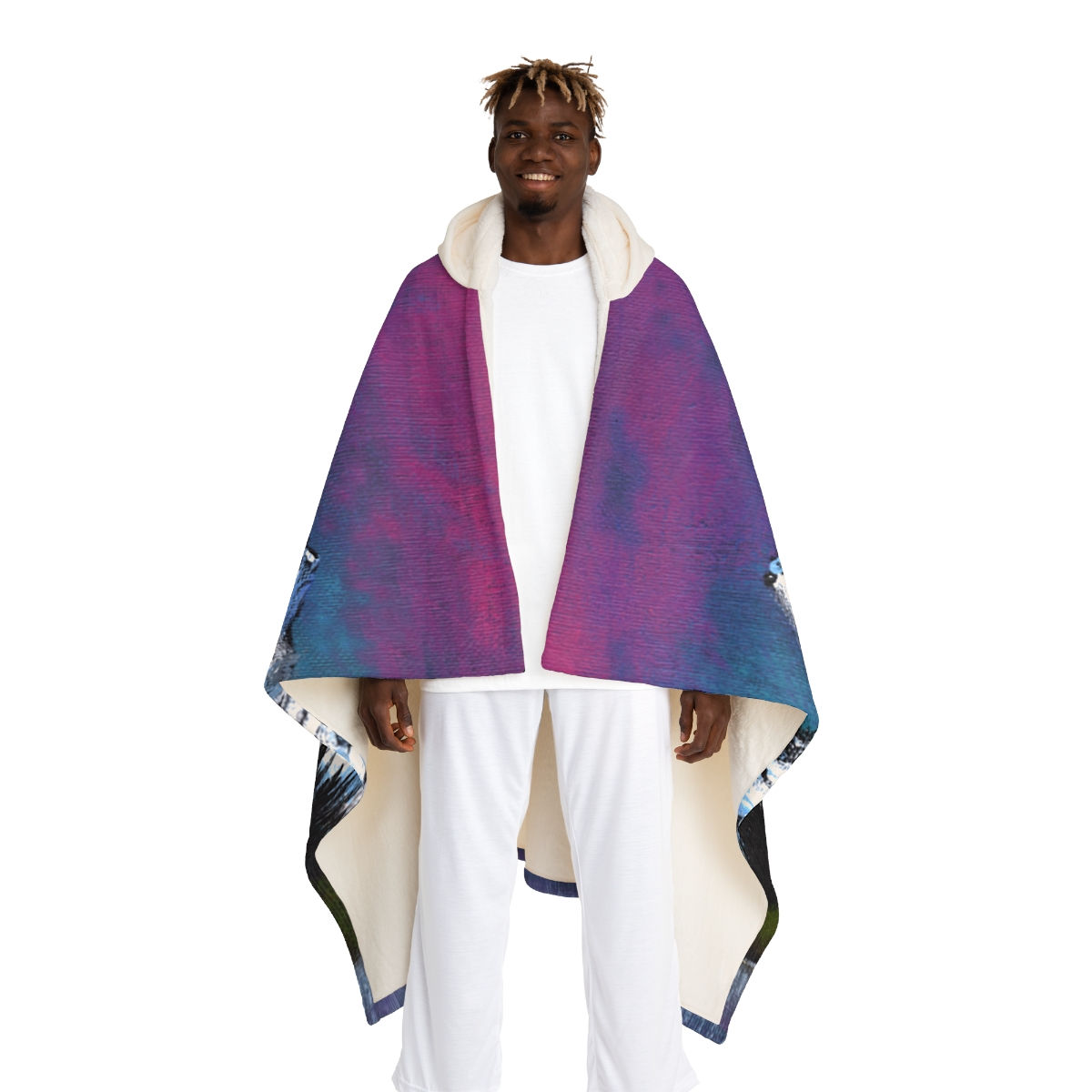 Magic Mountains Hooded Sherpa Fleece Blanket