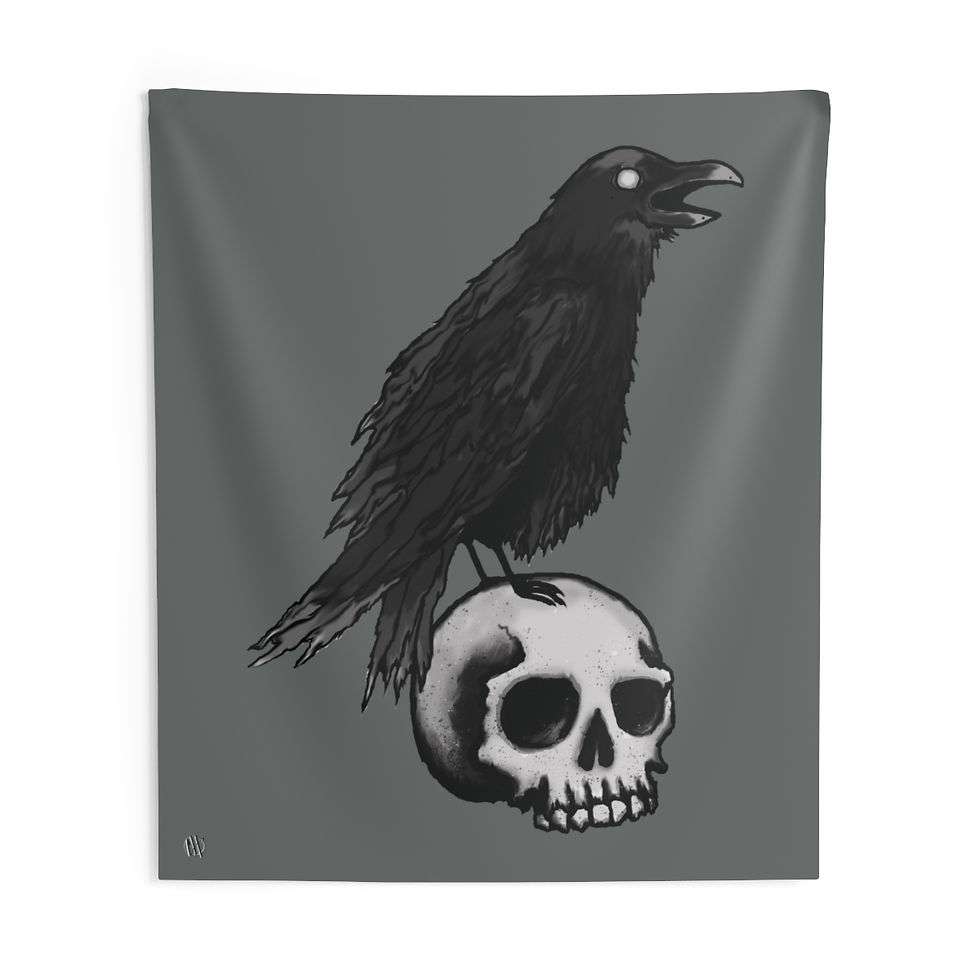 Raven's Skull Indoor Wall Tapestries
