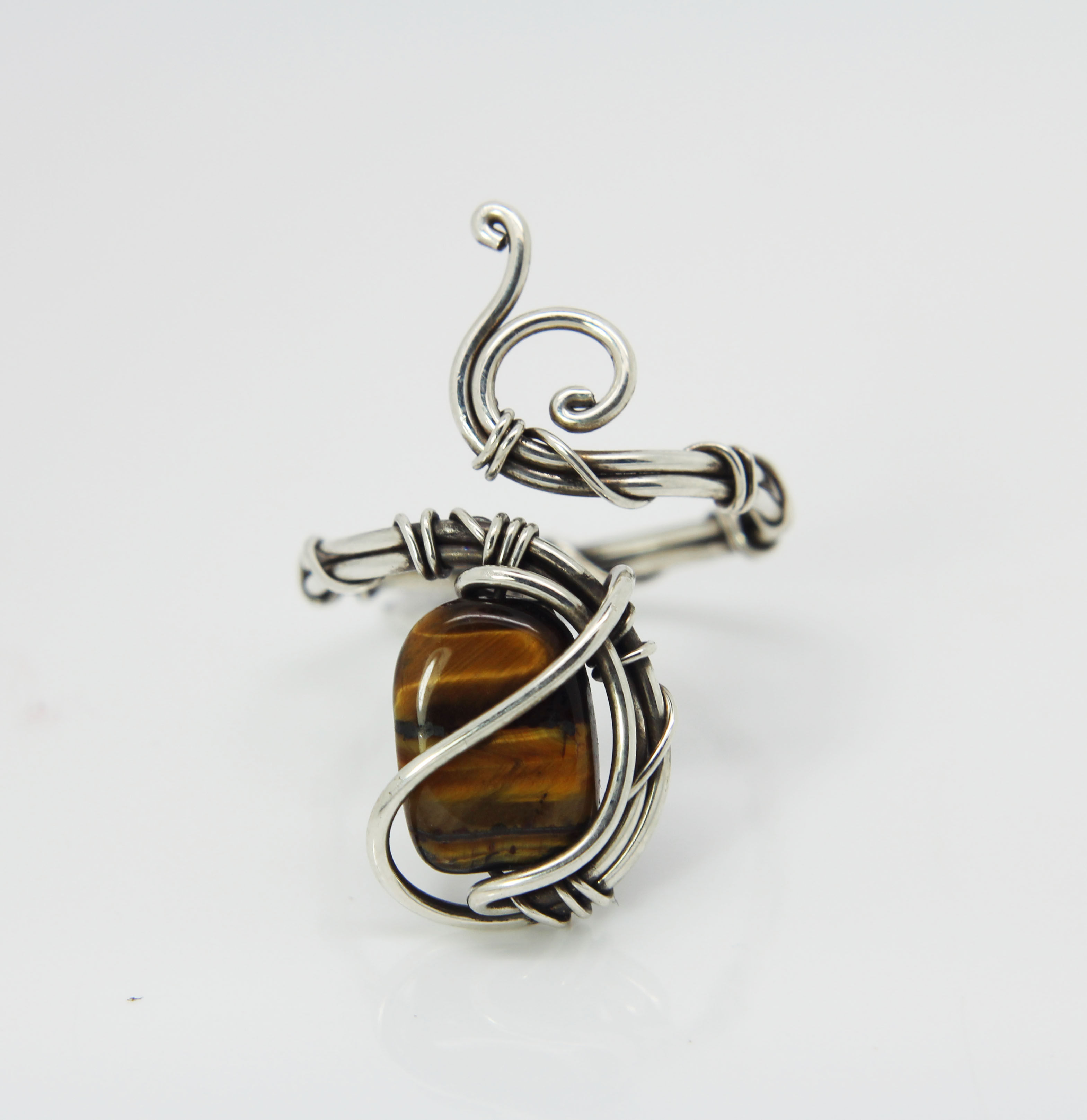 Tiger eye ring ''Romeo'' Sterling silver ring - gift jewelry -steampunk ring
