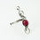 Thumbnail: Side view of the Serenity Sterling Silver Red Jade Ring, showcasing the intricate silver band and bold red jade gemstone.