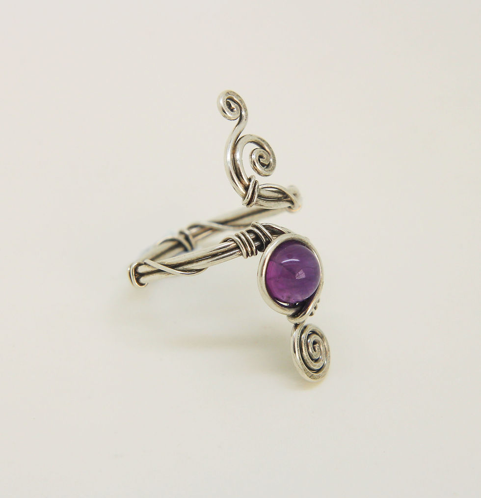 Thumbnail: Amethyst Sterling Silver Ring ''Paris''